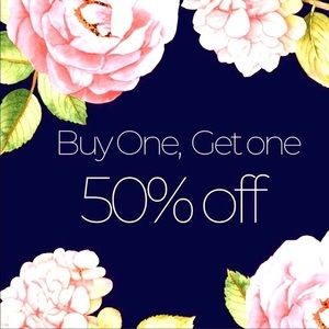 Pay full price for 1st item 2nd Item of lesser value 50% off 🎊🎉🛍